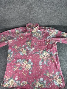 Vtg Reyn Spooner Hawaiian Popover Shirt Mens Large Red Floral Cotton poly - Picture 1 of 9