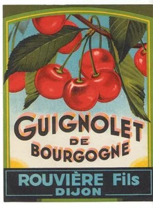 Etiquette alcool - Guignolet de bourgogne - Rouviere et fils Dijon - Picture 1 of 1