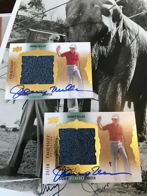 2014 Exquisite Collection Johnny Miller SJS-MI Jumbo Swatch Auto /50 autograph  - Image 1 of 4
