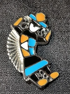 Bolo Tie Inlay Rainbow Man Turquoise MOP Coral Bolo Slide Silver Tone ( Costume) - Picture 1 of 7