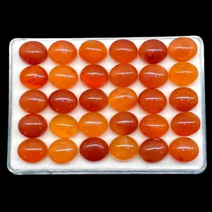 20 Pcs Natural Carnelian 12x10mm Oval Beautiful Orange Loose Cabochon Gemstones - Picture 1 of 10