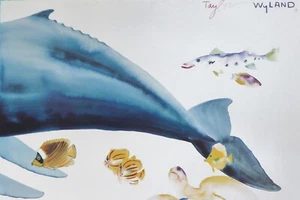 Wyland & Tracy Taylor I Want To Dive Into Your Ocean II Whale Fish Poster 33x25 - Picture 1 of 5