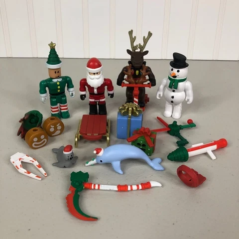 Roblox Christmas Figure Lot Weapon Accessory Santa Claus Snowman Elf Reindeer Cover