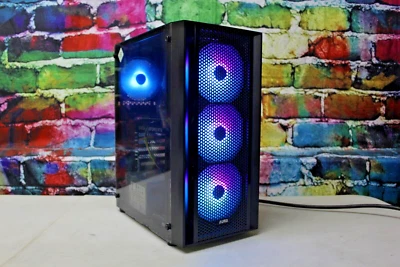 Custom RGB Gaming Desktop PC Intel Core i7 3.40 Quad 16 GB SSD Nvidia 1660 Super - Image 1 of 4