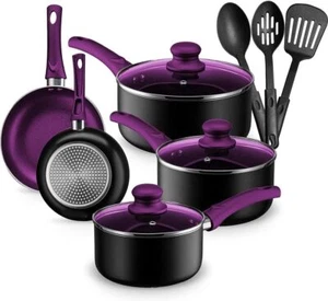 Chef's Star Pots And Pans Set Kitchen Cookware Sets Nonstick Aluminum Cooking - Picture 1 of 7