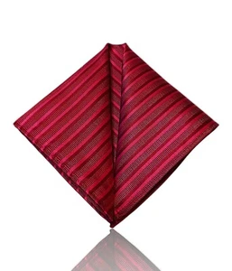 Neu ohne Etikett 9" x 9" Satin Einstecktuch, lila, gestreift.  - Bild 1 von 5