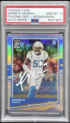 Kenneth Murray Chargers 2020 Optic Holo Autographed Rookie Graph  *PSA 10 AUTO* - Image 1 of 2