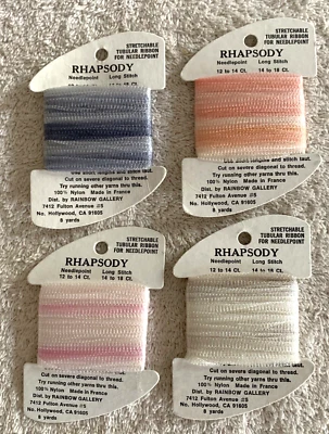 Rainbow Gallery Rhapsody Tubular Ribbon 4 Cards Assorted Colors No Duplicates - Image 1 of 4