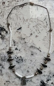  Southwestern Sterling Silver Black Onyx Fetish Bird Necklace 18" Long - Picture 1 of 7