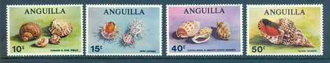 Anguilla 74-77 Shells, complete set/4, Mint NH, 1969 Issue Cover