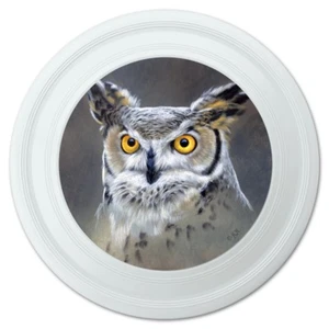 Great Horned Owl Painting Novelty 9" Flying Disc - Picture 1 of 4
