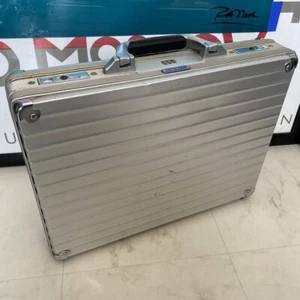 RIMOWA Attaché Case Business Bag Dial Lock Aluminum Duralumin Blue Logo - Picture 1 of 10