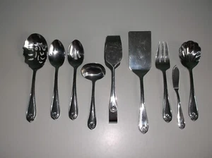 Juego de cubiertos de acero inoxidable Reed & Barton 9 piezas para servir azafata CRESTA - Imagen 1 de 8