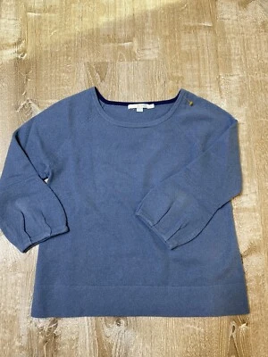 Suéter Boden Cashmere Mujer 8 Azul Manga Globo Usado en Excelente Condición Foto 1 de 4