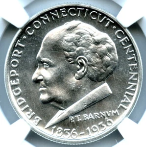 1936 Bridgeport Silver Commemorative, NGC MS65 - Picture 1 of 3