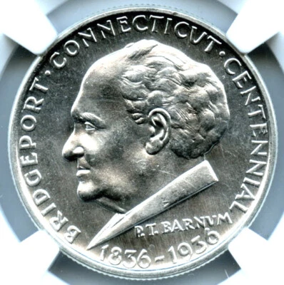 1936 Bridgeport Silver Commemorative, NGC MS65 - Image 1 of 3