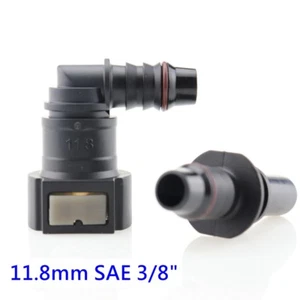 Elbow 90 Degree Nylon Fuel Line Quick Connect Release Hose 11.8mm SAE 3/8" 10mm - Picture 1 of 6