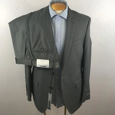 Nuevo dkny 2 Piezas Hombre Traje Gris Claro Slim Fit 40r 100% Lana Chaqueta Pantalones ea0044 Foto 1 de 4