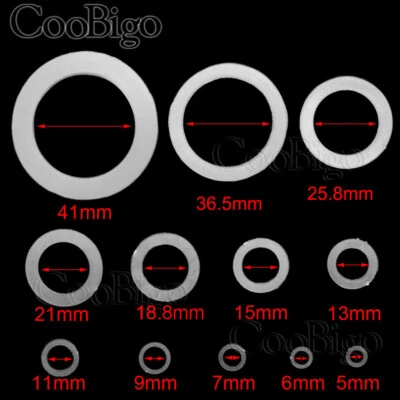 COOBIGO Washer Shim Spacer Gasket Rings Eyelets O-Ring Clear Nylon Flat 12 Size M5~M41