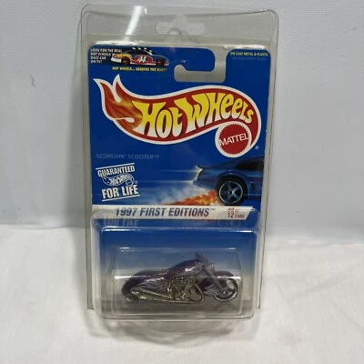 Hot Wheels 1997 First Editions 9/12, Scorchin' Scooter #519, Purple ~ NEW SEALED - Image 1 of 4