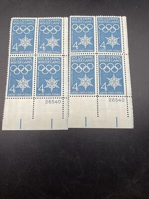 SCOTT 1146 6 4 CENT WINTER OLYMPICS MATCHED SET OF PLATE BLOCKS MNH Drawer 2 - Image 1 of 2