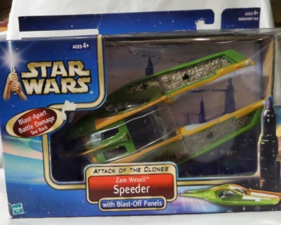 Star Wars AOTC Zam Wessel’s Speeder na caixa Hasbro 2002 - Imagem 1 de 4