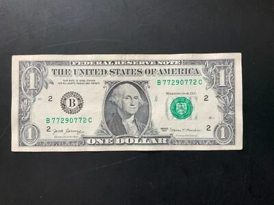 2017 $1 DOLLAR BILL B77290772C - Image 1 of 4