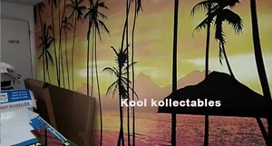 Scarface Palm Trees 7ftx5ft Print Backdrop - Picture 1 of 3