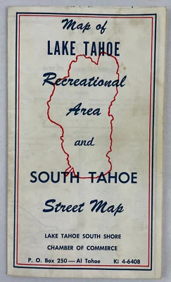 Lake Tahoe Recreational Area and South Tahoe Street Map, Circa 1954 - 1964 - Image 1 of 4