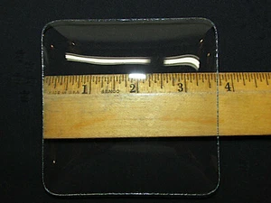 Convex Clock Clear Glass 3-11/16" sq. 1/2" rise 4-15/16" angle 1/16" thick NOS - Picture 1 of 3