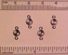 ROUND RIDGED DROPS/DANGLES w/ 2 RINGS for 1:9 Scale Model Horse Costumes SILVER