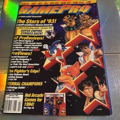 February 1994 GamePro Magazine. The Stars of '93 and more - Image 1 of 4