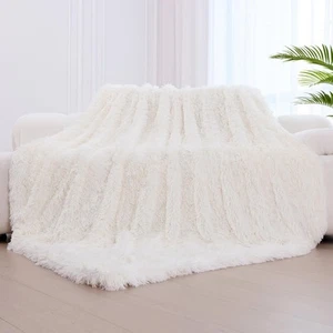 Fluffy Blanket 80"x90", Blankets Queen Size for Bed, Fuzzy Faux Fur Throw Bla... - Picture 1 of 6