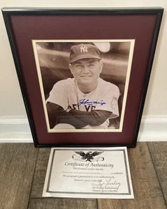 SIGNED FRAMED JOHNNY MIZE Auto Photo New York Yankees HOF Legend W/COA clean! - Picture 1 of 7