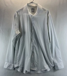 Ryan Seacrest Distinction White Long Sleeve Collared Dress Shirt Mens Size 16.5 - Picture 1 of 20