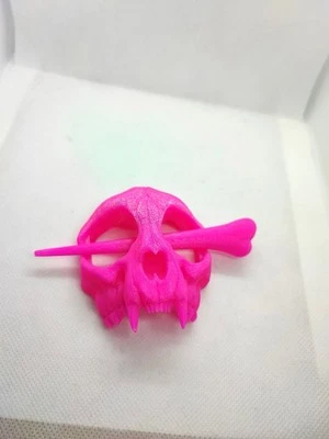 Exclusive Handmade Hair Clip "Pink Skull" - Image 1 of 2