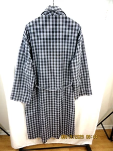 HANES SZ XL-Tall Men's Cotton/Polyest Gray/Black Woven-Canvas Bathrobe Pajamas - Picture 1 of 19