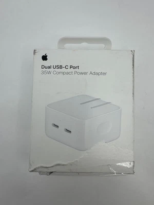 Apple Dual USB-C Port 35W Power Adapter - White MW2H3AM/A Authentic - Image 1 of 4