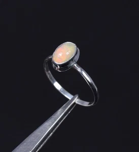 925 massiver Sterlingsilber äthiopischer Opal Ring -6 USA - Bild 1 von 4
