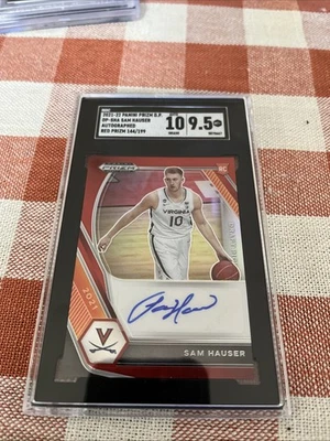 2021 Panini Prizm Draft Picks Red Prizm Rookie Auto /199 Sam Hauser #DP-SHA - Image 1 of 2