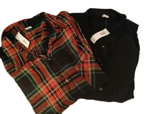 2er Set Old Navy Hemdkleider ein Flanell & ein Leinenmischung XXL - Bild 1 von 9