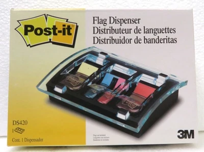 3M Clear Top Pop-up Note/Flag Dispenser for 1/2"/1" Post-it Black/Clear DS420 - Image 1 of 4
