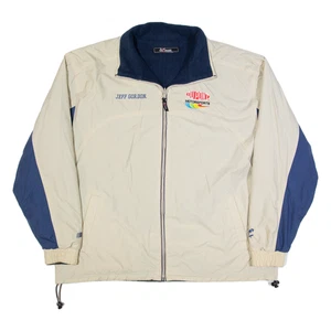 CHASE AUTHENTICS Jeff Gordon Fleece Lined Mens Coach Jacket Cream USA L - Picture 1 of 6