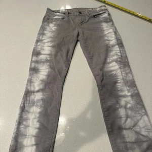 Gap Jeans Damen Größe 25 Grau Batik Jegging Stretch Denim Retro Rock - Bild 1 von 11
