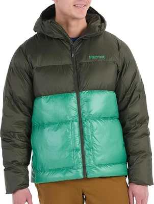 Parka/chaqueta/abrigo verde colofonia/trébol MARMOT Guides Down para hombre M con capucha NUEVO $275 Foto 1 de 4