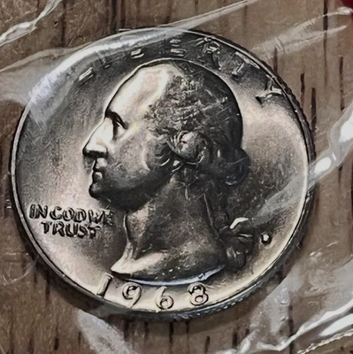 1968 D WASHINGTON QUARTER! RARE D FILLED MINT MARK! BRILLIANT MINT/UNC CELLO - Image 1 of 4