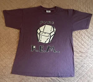 Vintage 1995 Pure R.E.M. T-Shirt Lila REM Größe L Nice Man Tag - Bild 1 von 9