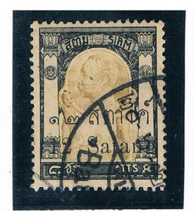 THAILAND 1909 Wat Jang Surcharged 12s on 8a FU - Picture 1 of 1