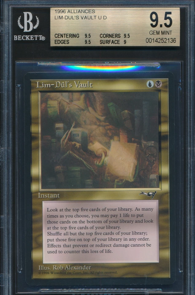 Alliances Lim-Dul's Vault BGS 9.5 Graded Magic MTG (2136) - Image 1 of 3