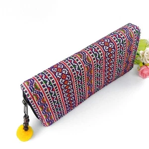 Bolso de mano bordado para mujer billetera con dijes étnicos asiáticos boho con cremallera - Imagen 1 de 10